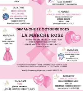 Flyer des actions prévues pour octobre rose